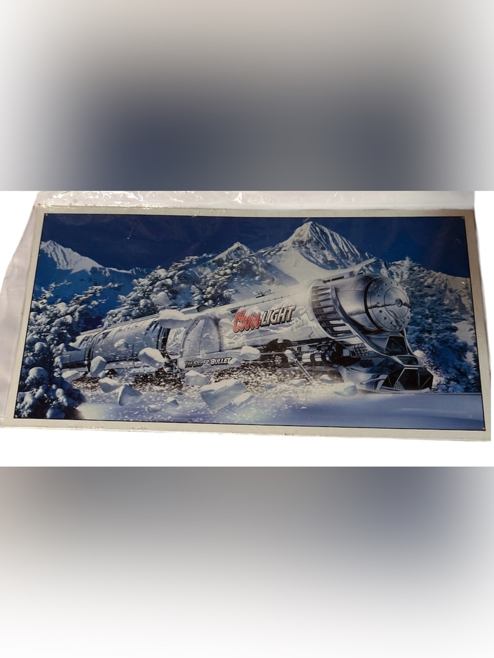 NWT Coors Light "Silver Bullet" Train Metal Sign featuring the “Chill Train